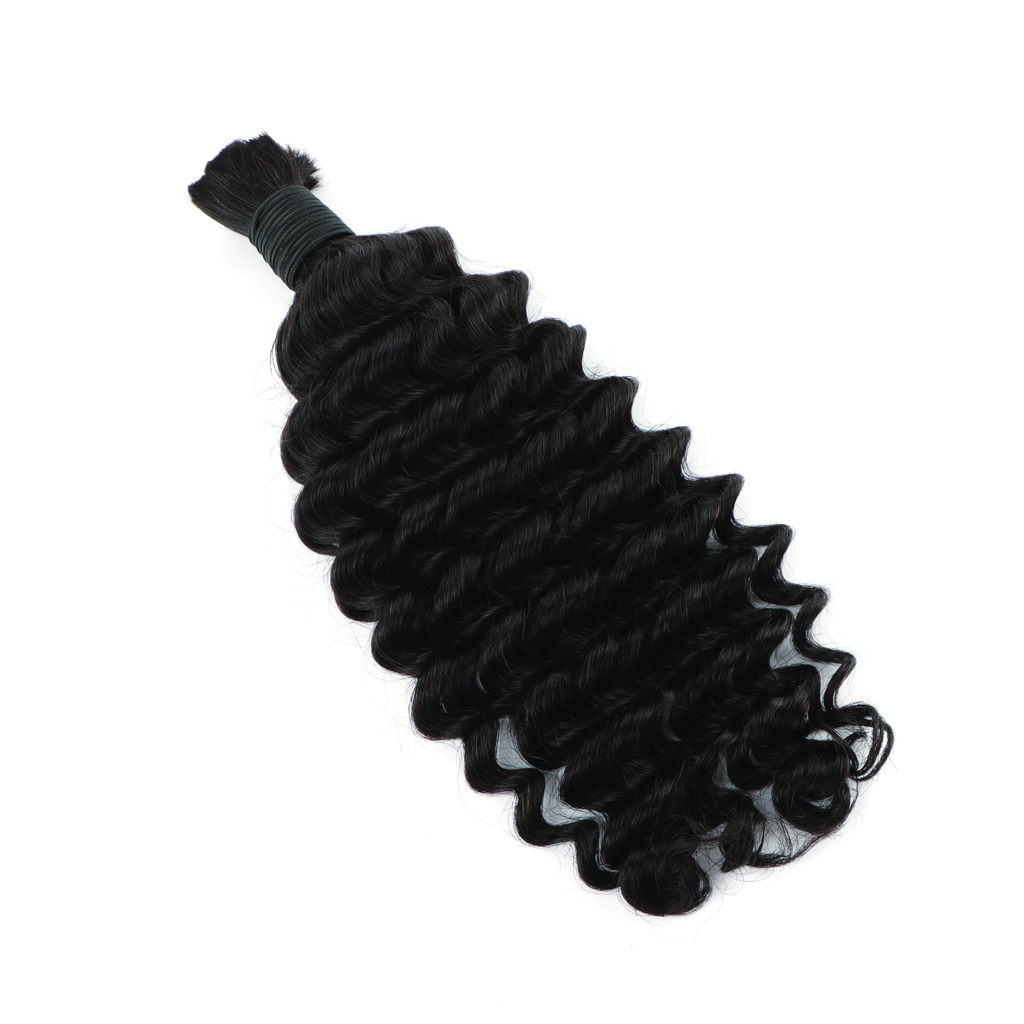 Cabelo humano em massa onda profunda trança cabelo sem trama extensões de cabelo remy brasileiro 100 gramas tranças