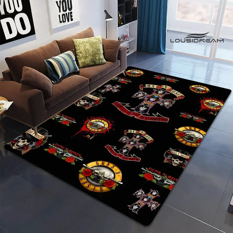 

Ковер с ретро-принтом Guns n'roses, модное украшение для дома, нескользящий ковер для фотосъемки, реквизитный ковер, подарок на день рождения