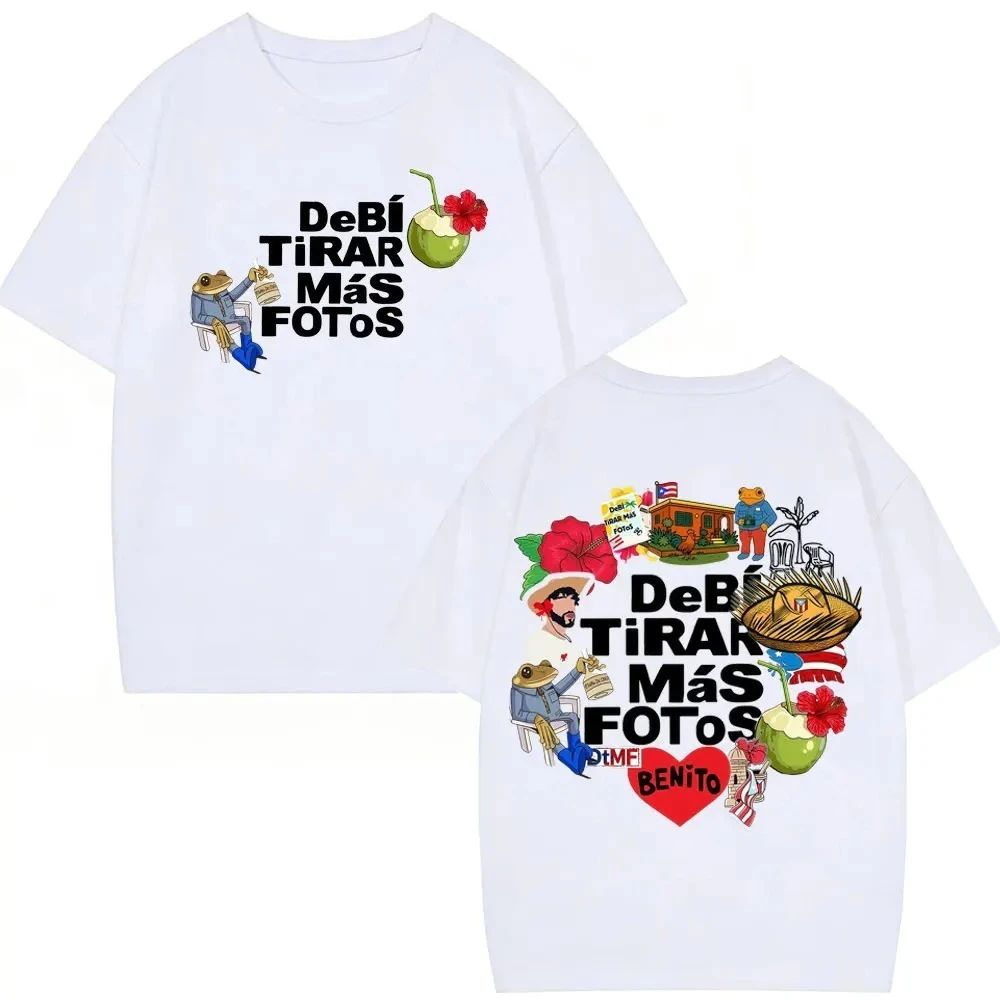 Vintage T-shirt Rapper Bad Bunny Album Debi Tirar Mas Fotos DTMF Tour 2026 Merch T Shirts Men Women Fashion Hip Hop T-shirts Y2K