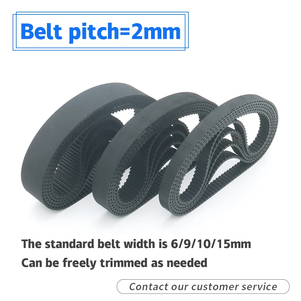 2GT Belt Width 6/10/15mm GT2 Timing Belt Closed Loop Rubber Perimeter 198mm~300mm Timing Synchronous Belt 3D Printer Belt Parts