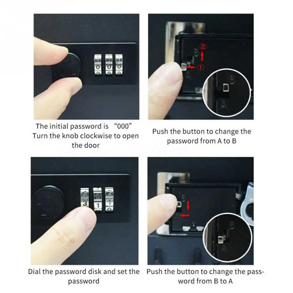 Metal Wall Mounted Car Lockable Password Key Cabinet Box 20 Positions Combination Lock Box Car Key Box Key Safe