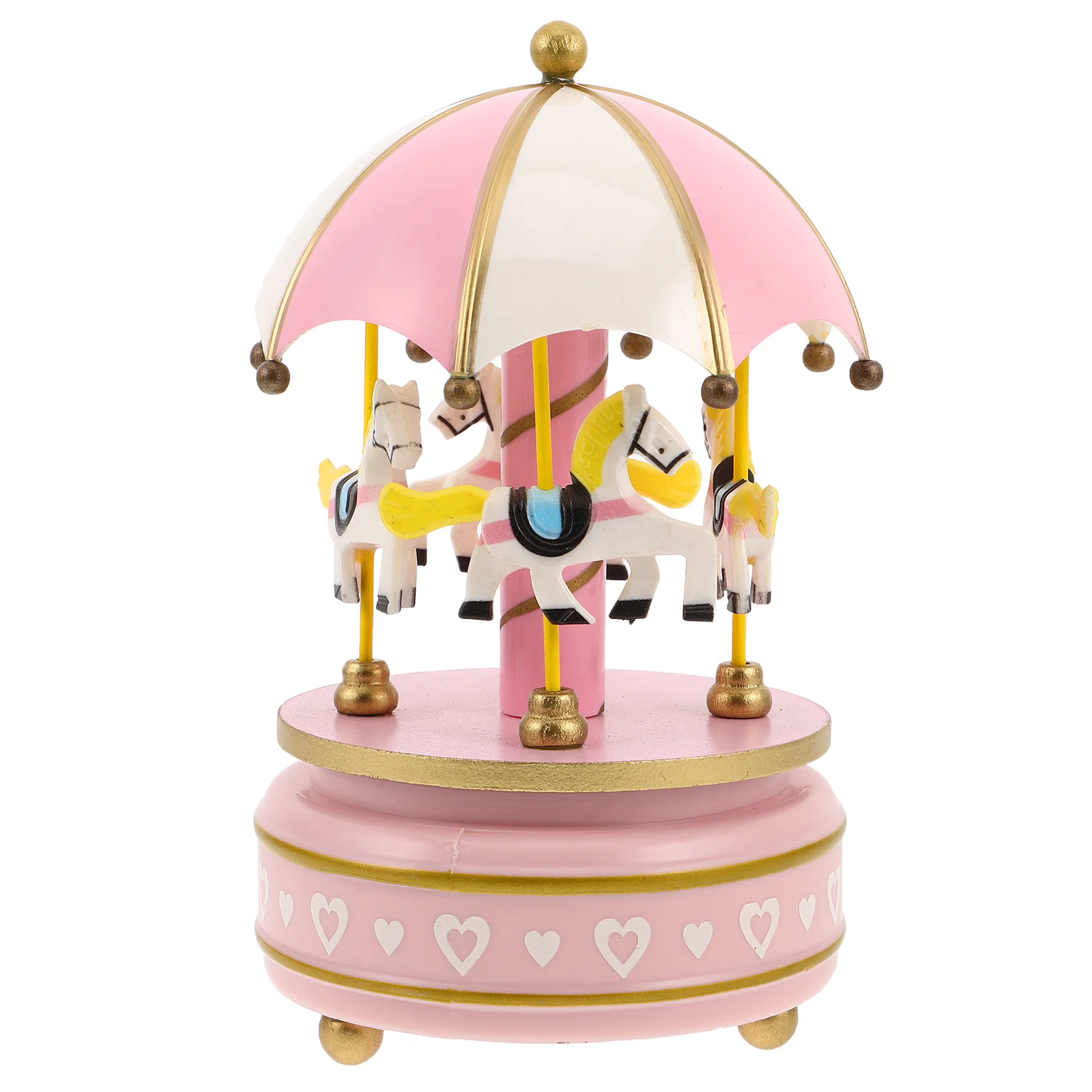 

Wooden Rotating Music Box Classic Carousel Style Retro Mechanical Wind Up Music Box Desktop Decoration Vintage