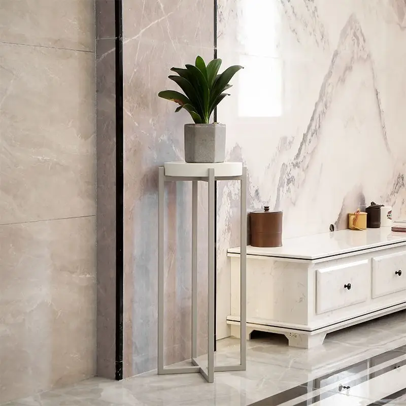 

Italian light luxury flower shelf, living room floor-to-ceiling balcony shelf, green dill decorative