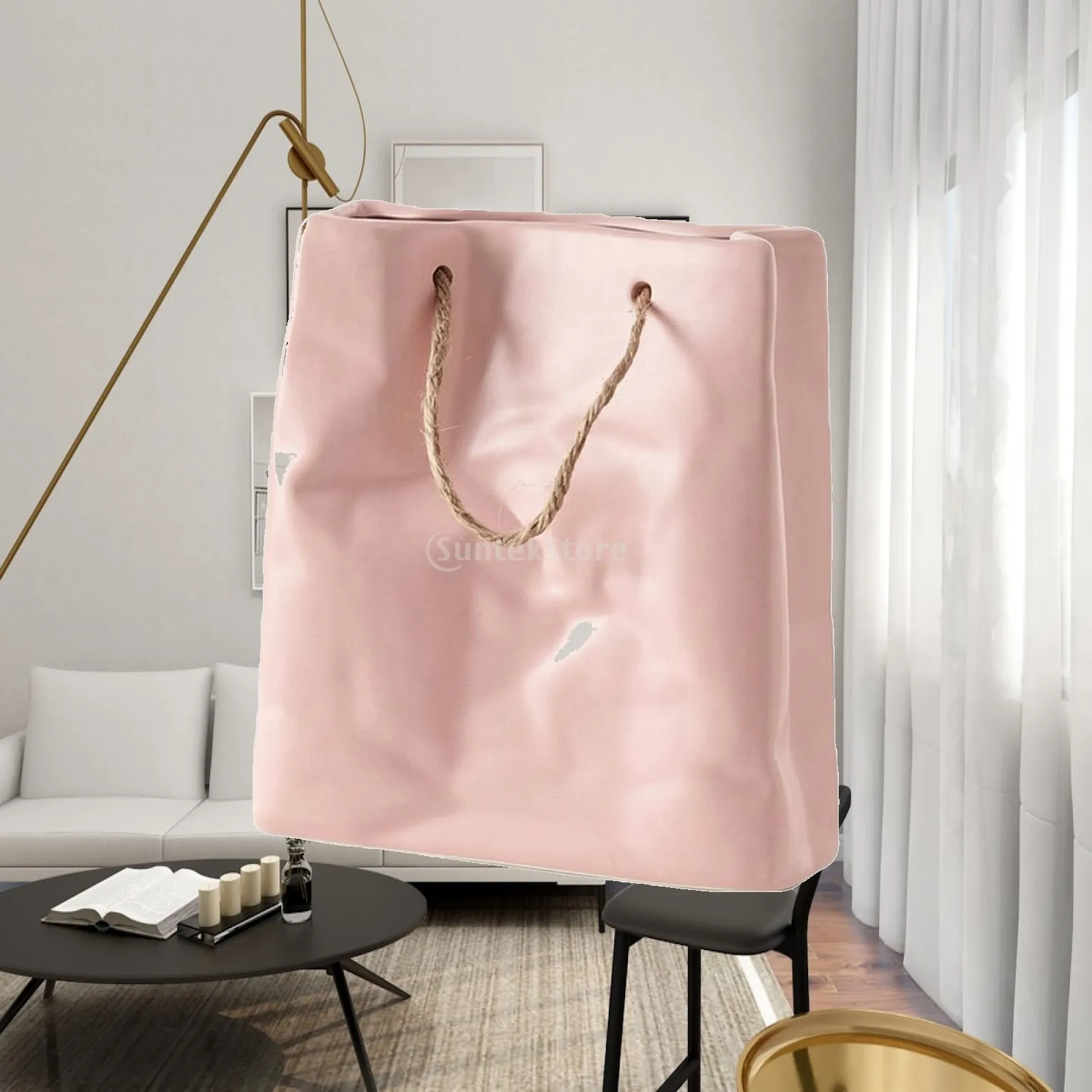 Tote Bag Vase Wide-Mouth Bag Shaped Vase Unique Aesthetic for Home Decor, Living Room