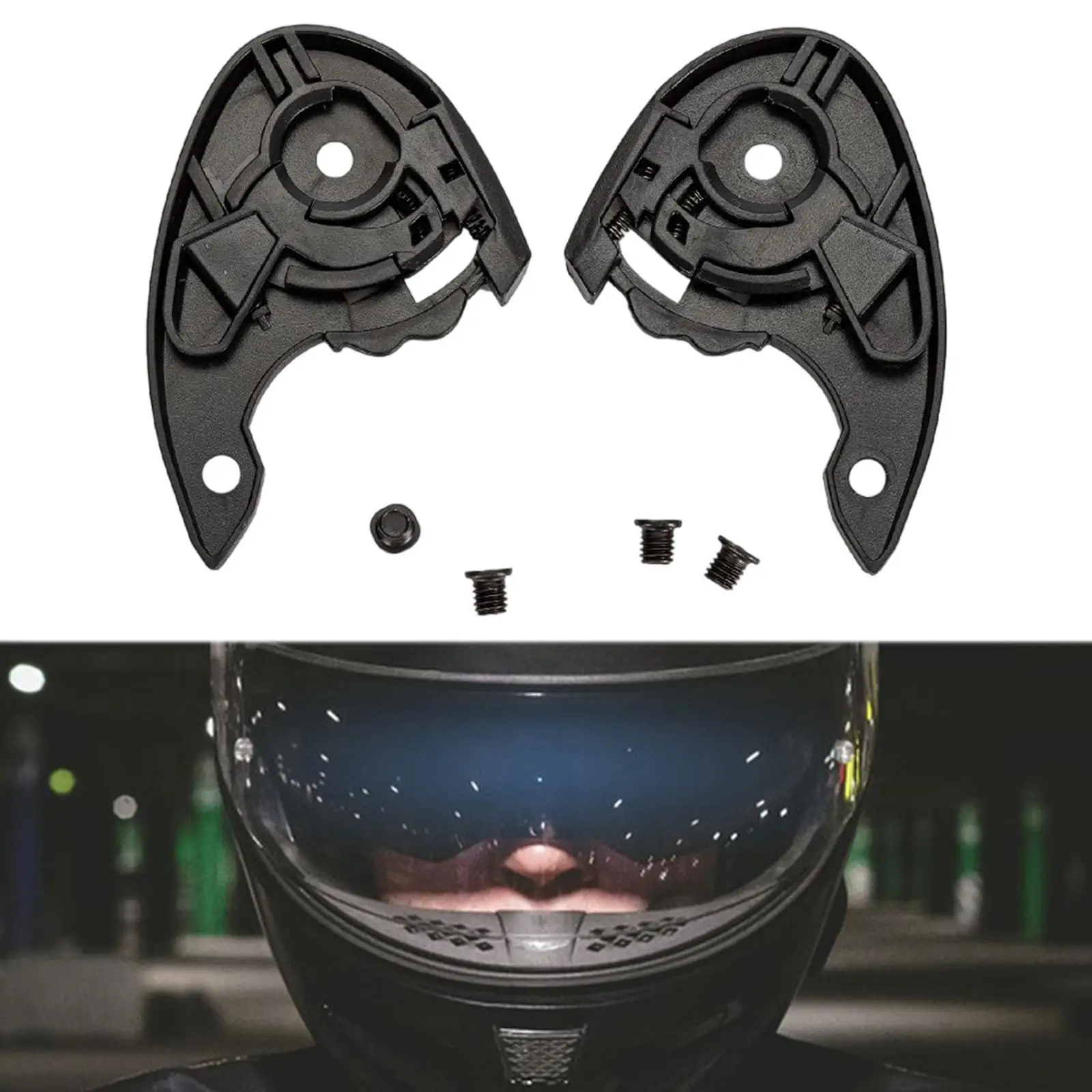 2Pcs Motorcycle Helmet Lens Bases High Performance Accessory, Practical Black Sturdy Lens Base Plate for Torc T15/18/128
