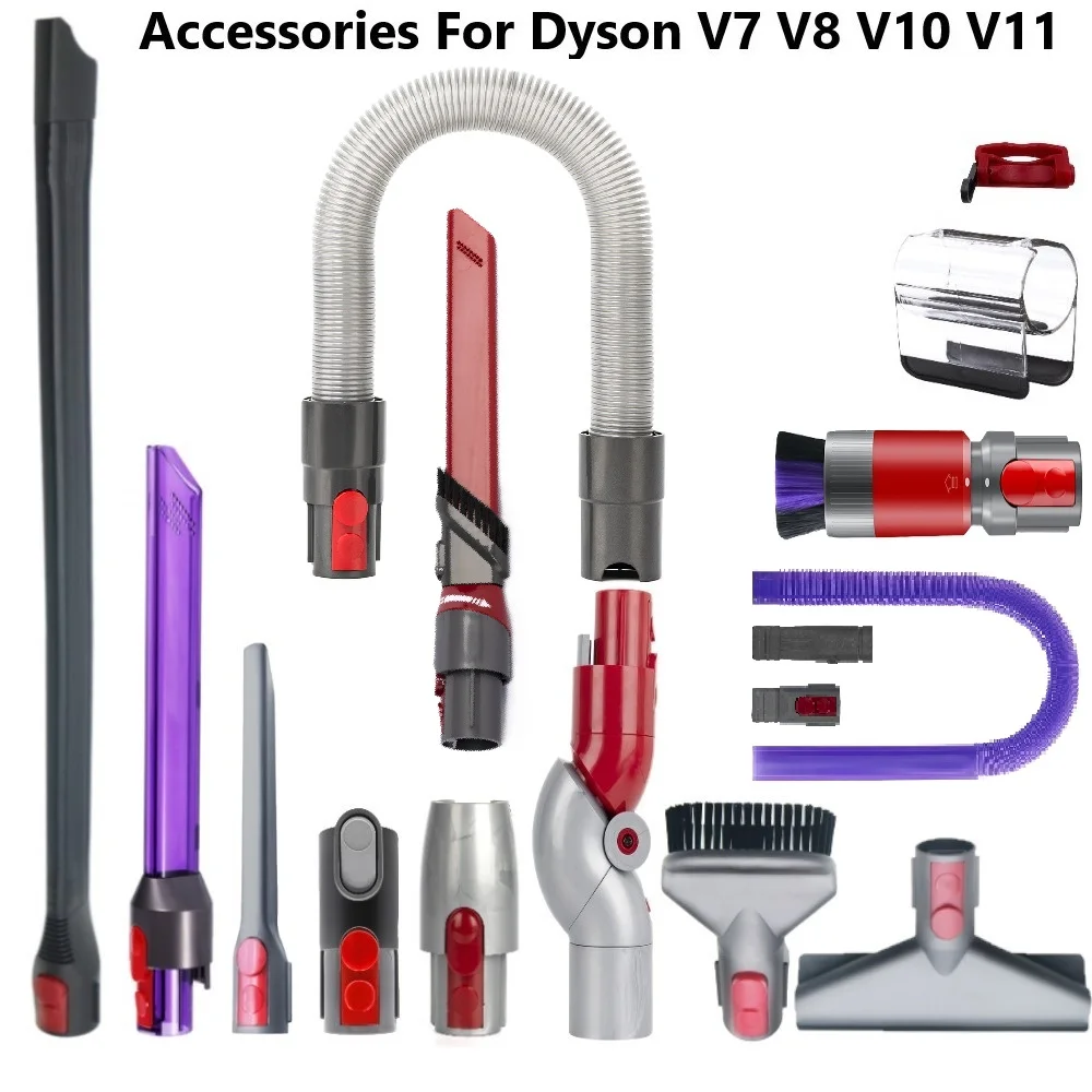 Zubehör für Dyson V7 V8 V10 V11 Staubsauger, Low Reach Converter Adapter, Düse, Bürste, Halteclip, Steuerklemme, Schlauch