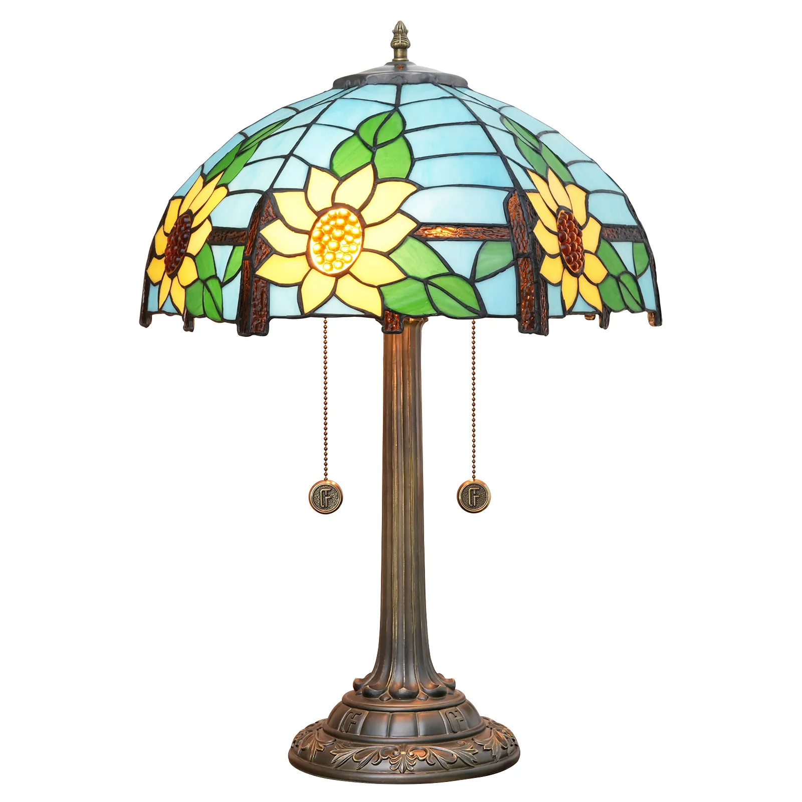 

16 Inch Tiffany Stained Glass Table Lamp Abajur Bar Dining Room Bedroom Bedside Lamp Lamparas De Mesa Para El Dormitorio