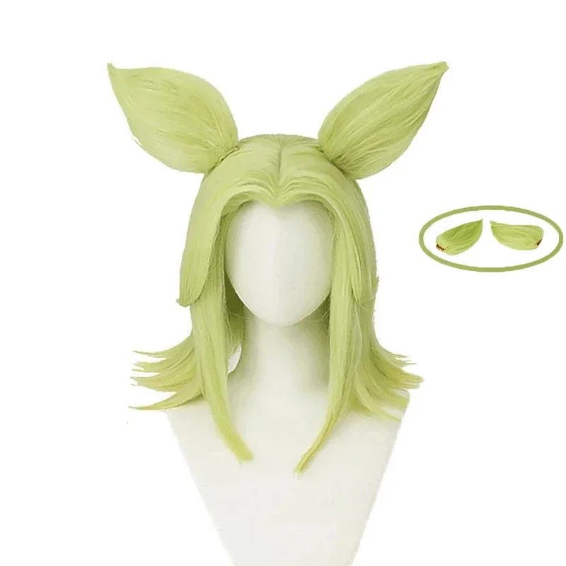 Zeri Cosplay Wig Game LOL The Spark of Zaun Zeri Women Cosplay Green Gradient Short Zaun Firework Zeli Fake Hair Wig