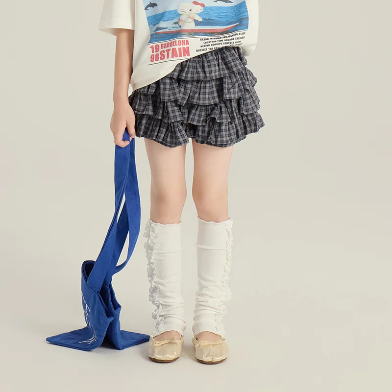 

2025 Girls' Sweet Style Plaid Skirt, Fashionable and Modest Cake Short Skirt