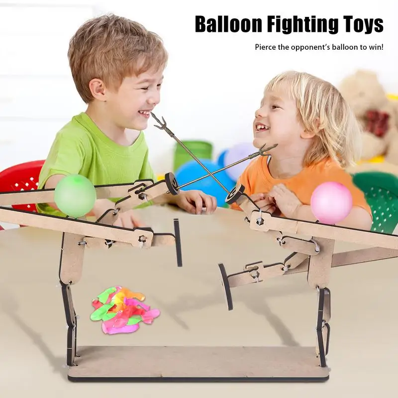 Balloon Battle Game Two Player Interactive Wood Balloon Game Adults Children Party Game Playsets for Game Room Classroom Living