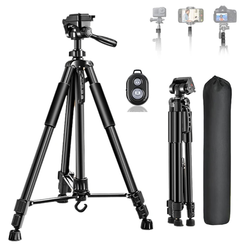 

Полный штатив для камеры 1,7 м для смартфонов, заполняющий свет для улицы, лазерная пушка, светильник для рыбалки, подставка с 3D-головкой, откидная 360° ° Вращение