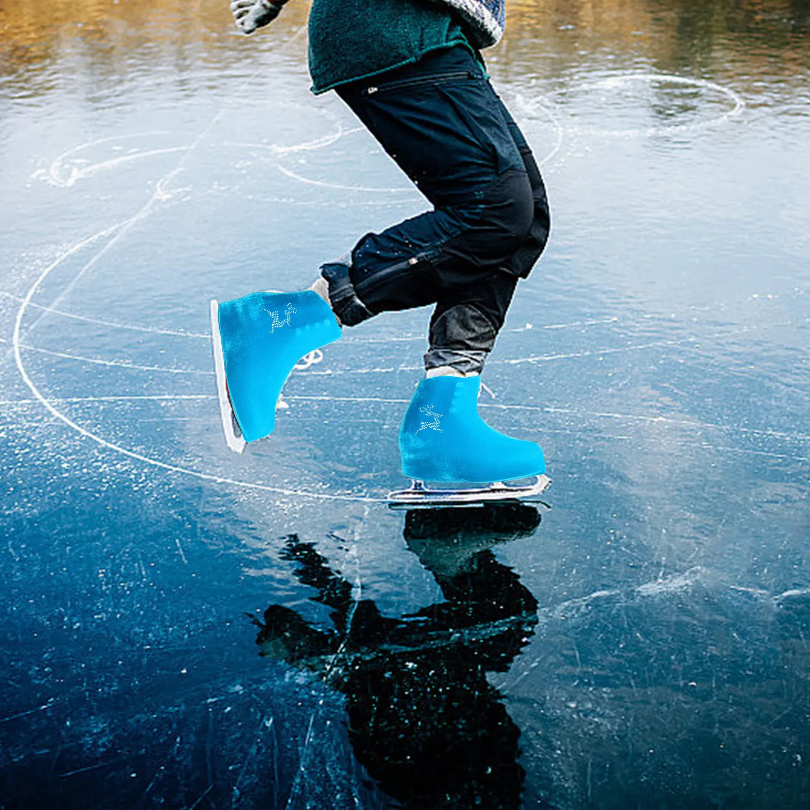 

1 пара защитных чехлов для коньков: изысканный дизайн, прочные, простые в использовании, для использования в помещении, многоразовые.