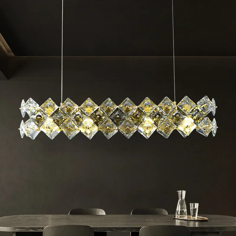 

2024 Luxury Crystal Chandelier Light Led Ceiling Lighting Fixtures Lustres Salon Pendant Lamp for Living Room Dining