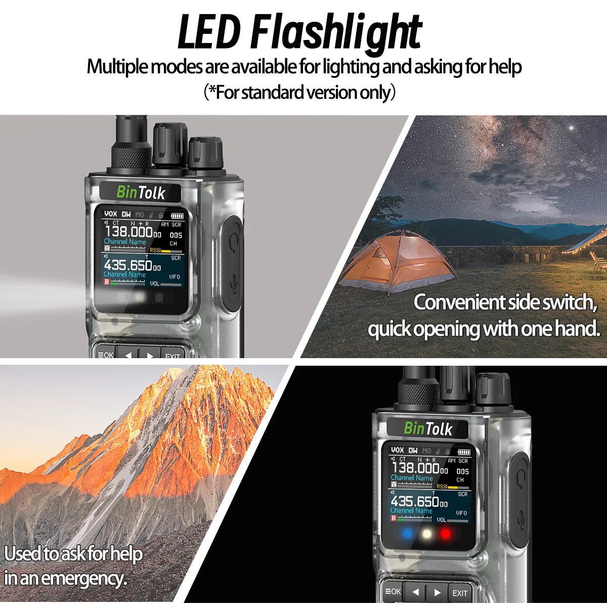 BinTolk Walkie Talkie BT8000 10W บลูทูธโปรแกรมกระพริบลดเสียงรบกวนกระพริบแบบพกพา AM วิทยุ FM สมัครเล่น