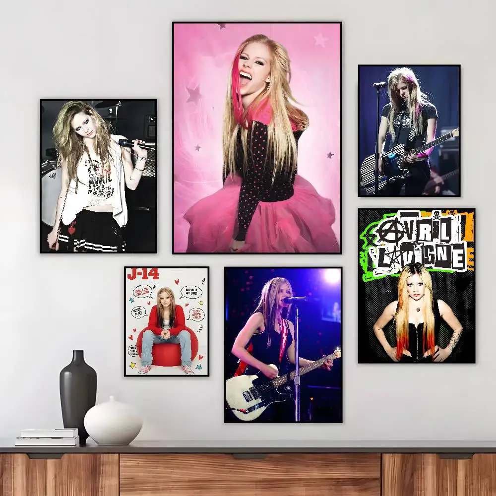 Anime Hot Singer A-Avril Lavigne Poster Art HD Canvas Advanced Aesthetic Printing Paper Wall Art for Living Room Home Decor