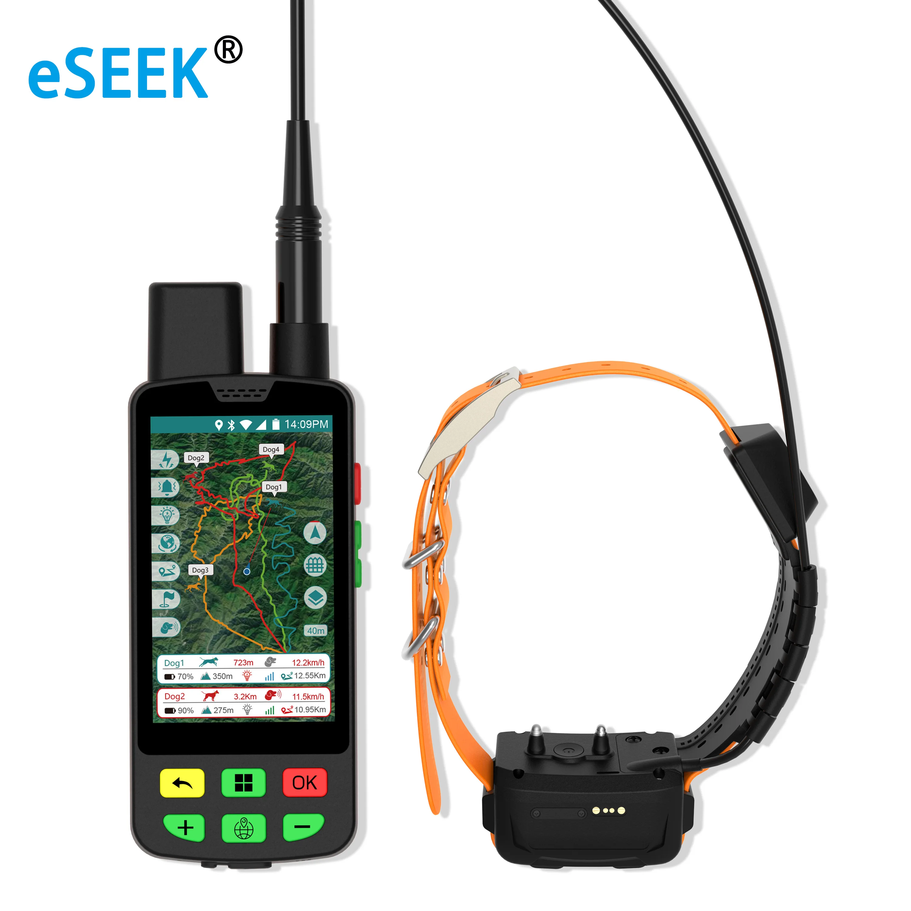 

ESEEK GPS-ошейник для собак с водонепроницаемым IP68 Bluetooth электронным компасом направленного дисплея
