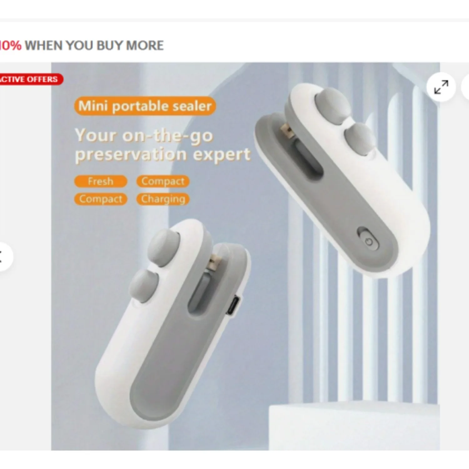 

1 шт. USB-аппарат для запайки пакетов, портативный ручной запайщик для пластиковых пакетов с зарядным кабелем.