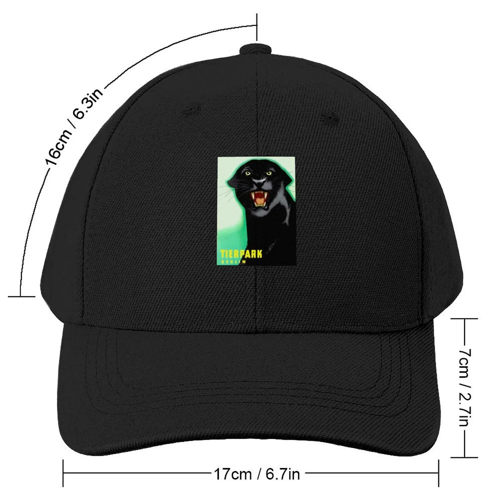 TIERPARK BERLIN ZOO; Vintage Black Panther Print Baseball Cap |-F-| Unique hats Caps For Men Women's