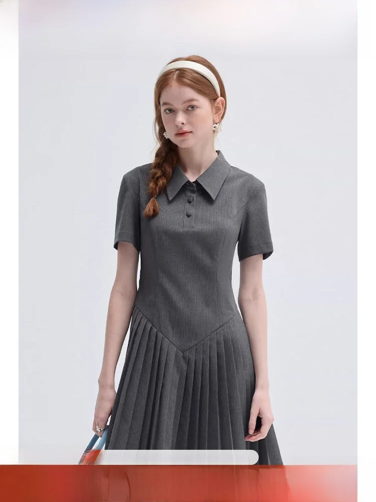 

Женская плиссированная юбка Rui больших размеров в стиле преппи, новая летняя модель для повседневной носки, простая хлопковая юбка А-силуэта с высокой талией для полных женщин