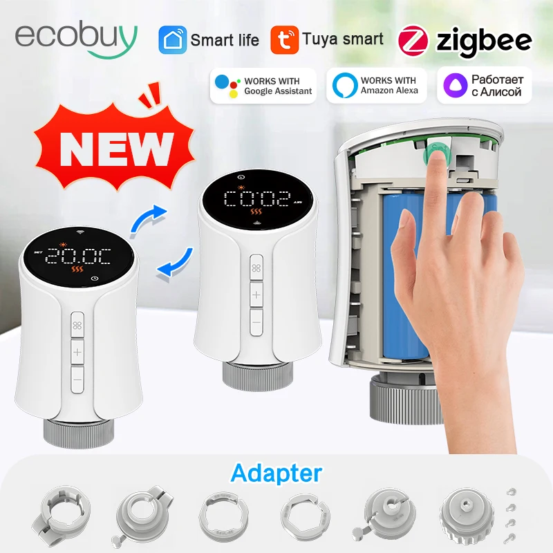 Tuya Zigbee 3.0 Thermostatic Radiator Valve Zigbee Thermostat Zigbee Radiator Valve Smart Thermostatic Valve Alexa Google Home