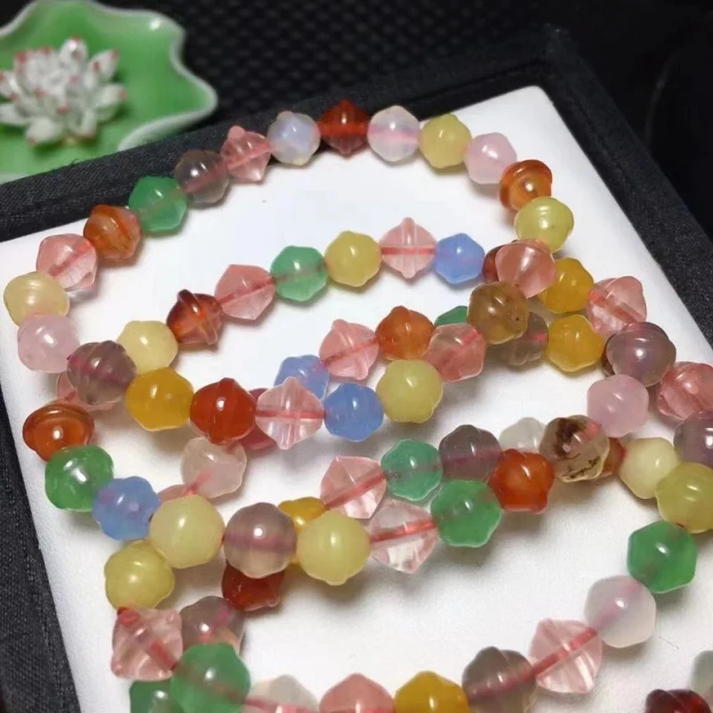 Agate Little Ding Dong Multi-Treasure Men And Women Colorful Chalcedony Bell Bracelet