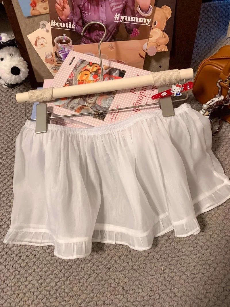 Ballet Sweet Cake Lace f Skirt with Bow Spring White Puffy Summer Tulle ort Net Skirt High Waist A-Line  Color