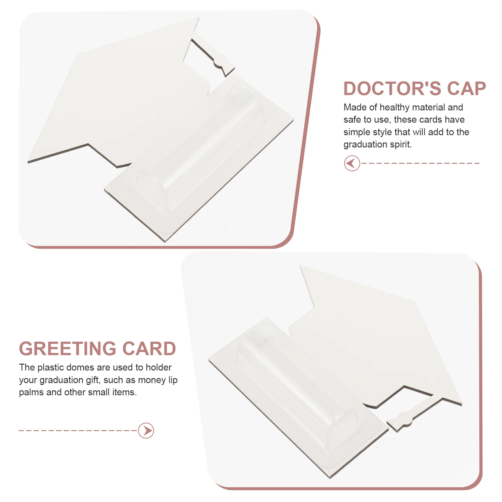 

2Pcs Blank Graduation Cap Gift Cards DIY Money Holder Plastic Dome Lip Balm Pouch Sublimation Festival Cards Sublimation Blanks