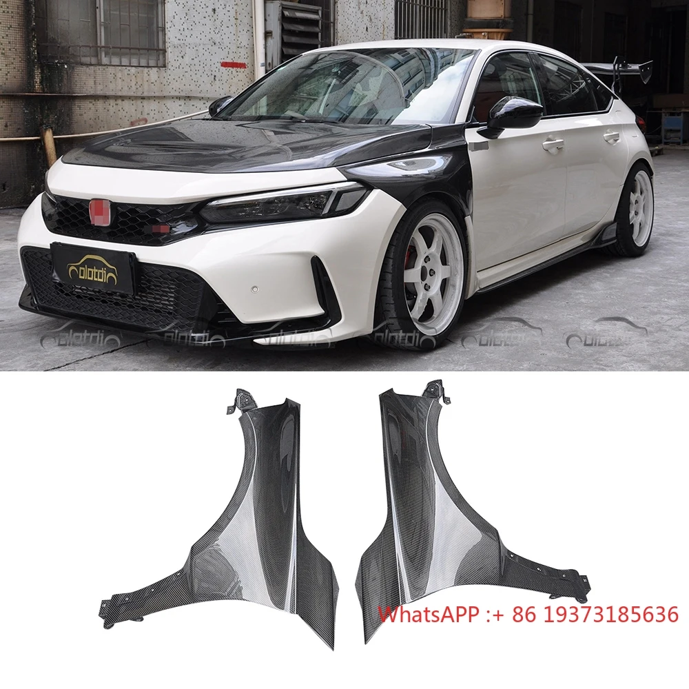 OEM Style Carbon Fiber Body Kit Front Bumper & Side Fender Splitters for Honda for Civic Type R FL5 2022-2023