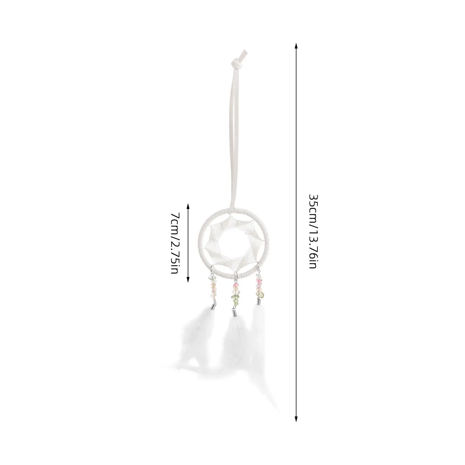 Handmade Plume Dreamcatcher Car Hanging Accessory Lucky Small Wind Chimes Car Interior Decor Rearview Mirror Hanging Ornament