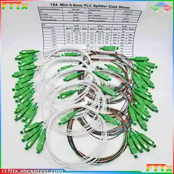 10 pçs/lote Divisor de Fibra Óptica FTTH 1x2 1x4 1x8 1x16 1x32 PLC SC/APC SM Monomodo 0.9mm G657A1 LSZH 1m FTTH