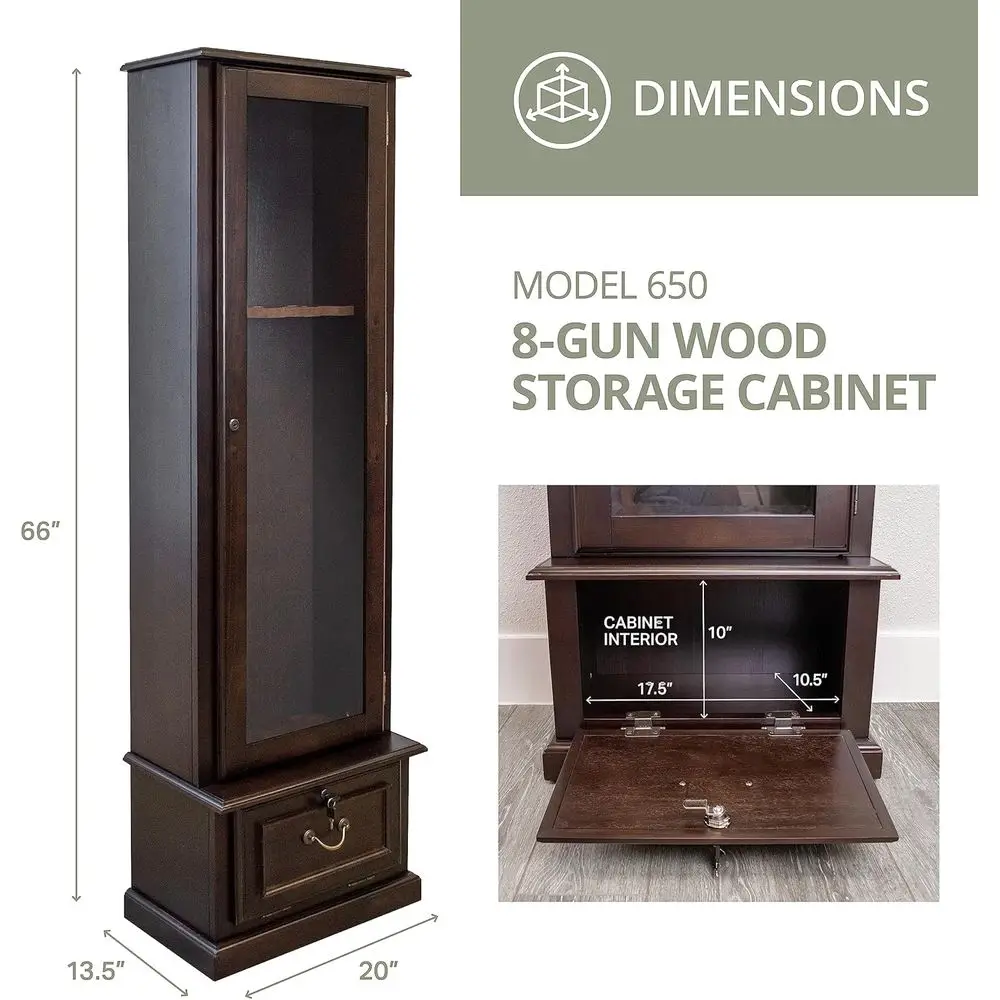 Rifle Storage Cabinet with Secure Glass Front