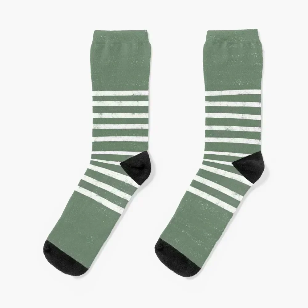 

Minimalist Hand Drawn Stripes Pattern (white/sage green) Socks designer Hiking boots hiphop Christmas Mens Socks Women's