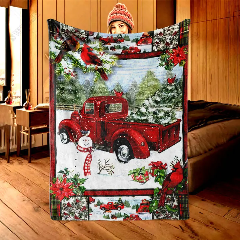 Christmas Halloween Pattern Flannel Throw Blanket Soft Warm Cozy for Home Bedroom Sofa Bed Decor Blanket Kid Adult Festival Gift