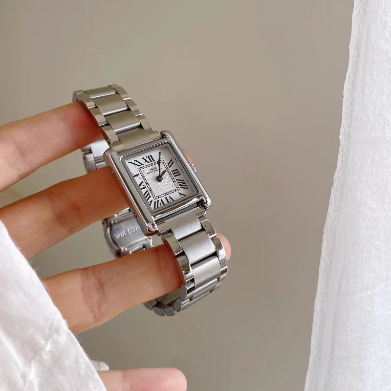 Stainless Steel Watch for Women 2025 Luxury Ladies' Timepiece Classic 16mm Square Vintage Slim Quartz Watch Birthday Gift view 3