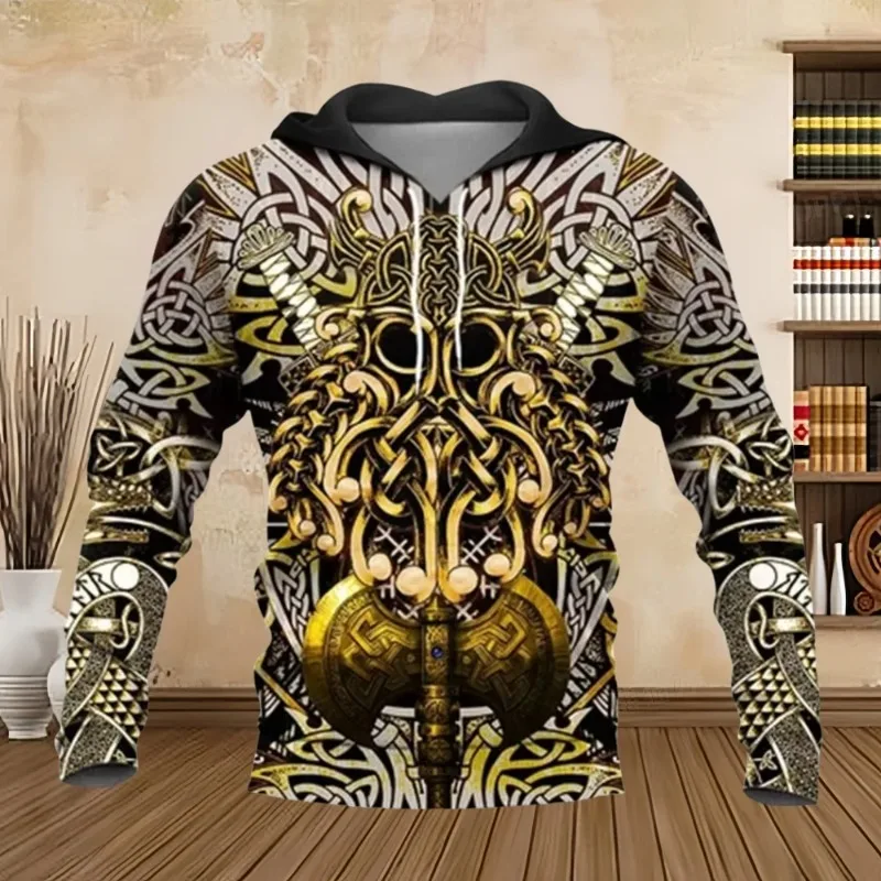 

2025 Fashion 3D Hoodie Men's Tattoo Art Print Classic Retro Hoodie Hoodie Sportswear Top Jacket Role Playing Casual