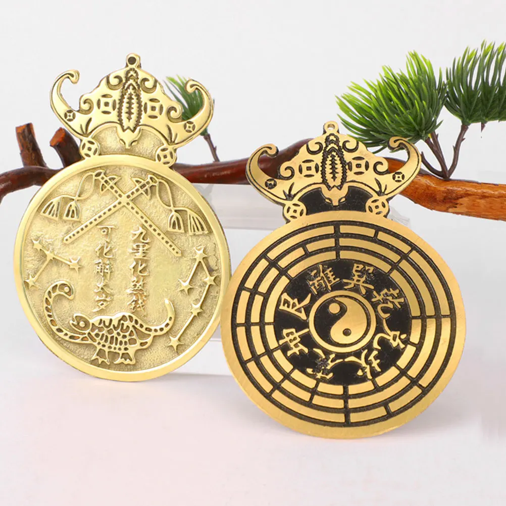 

Brass Mirror Blessing Decor Exorcism Wall Home Temple Luck Ward Off Bad Decorative Collectibles Gift