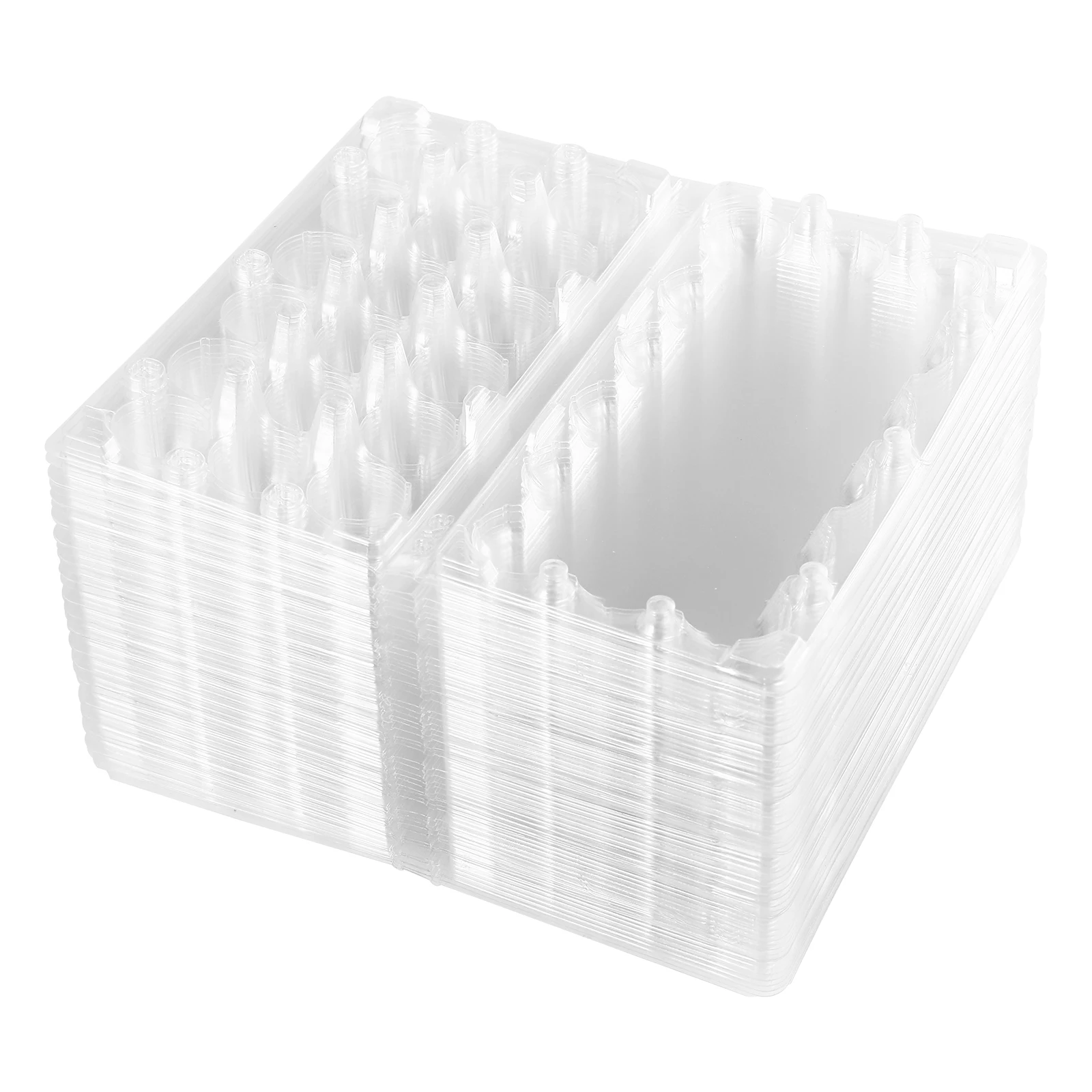 

50 pcs Quail Egg Box Transparent Storage Container for Refrigerator Portable Egg Carrier Camping Picnic PVC Dispenser Holder