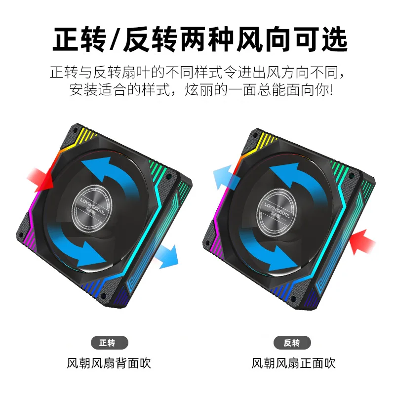 LOVINGCOOL Leili Cool specchio pro ventola del telaio 12 cm silenziosa grande volume d'aria ventola di raffreddamento con controllo della temperatura RGB