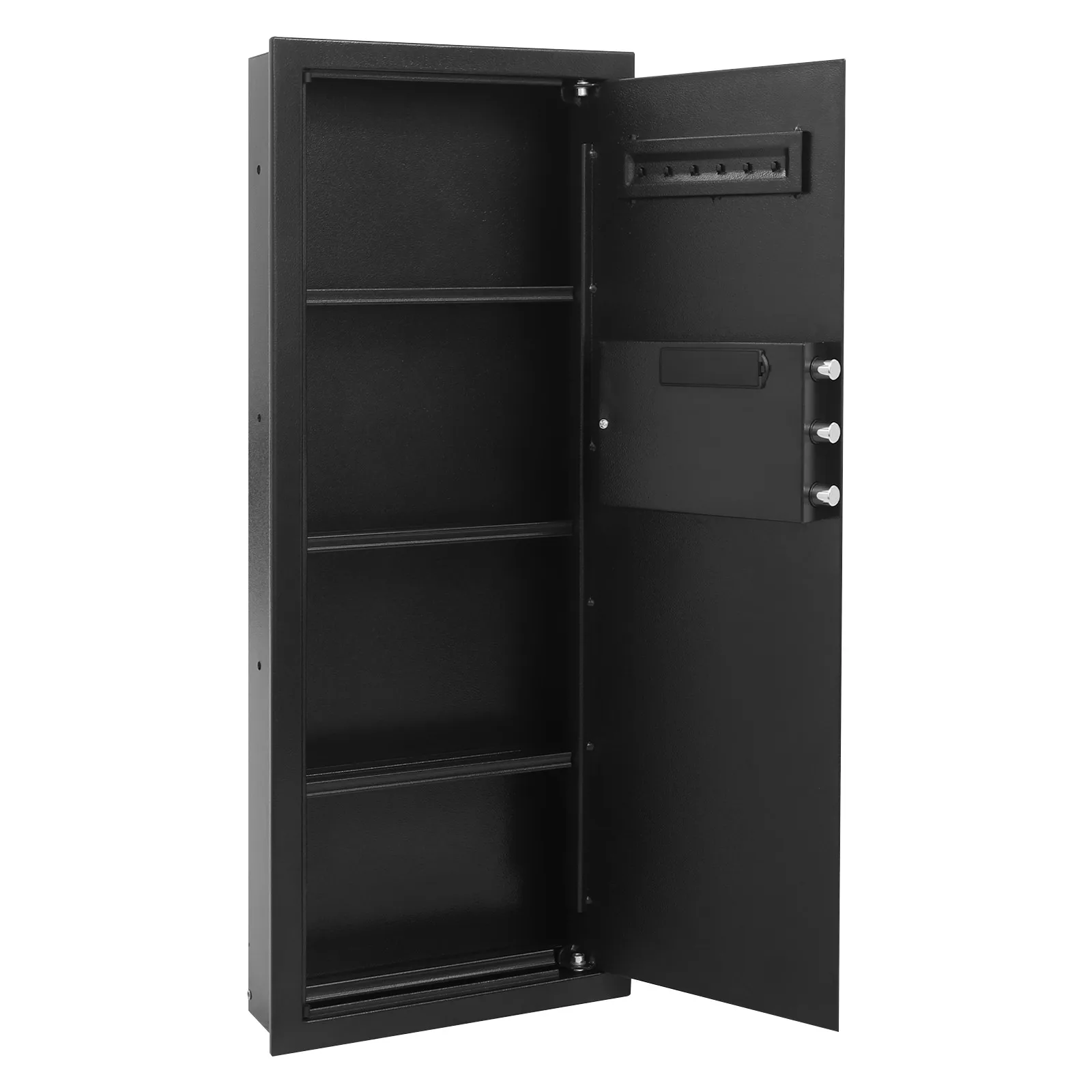 Armoire de sécurité moderne en acier renforcé, mur caché, 14,57 x 3,94 x 39,37 pouces, avec 2 clés