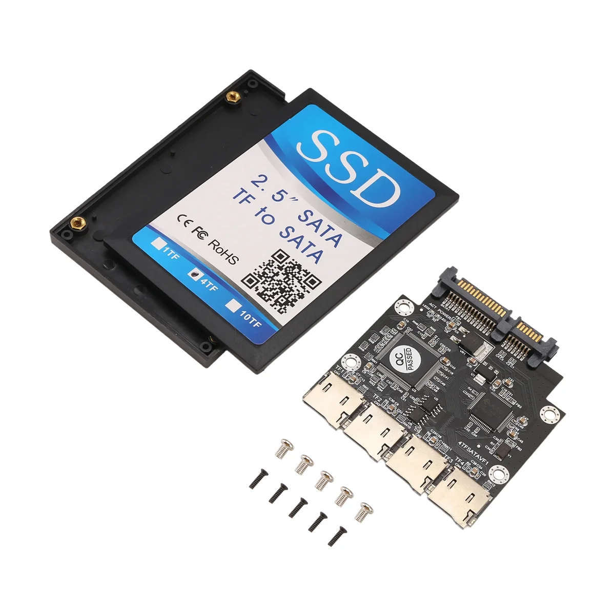 Best 2.5 Inch 4 TF to SATA Adapter Card, Self-Made SSD Solid State Drive, For Micro-SD to SATA Group RAID Card