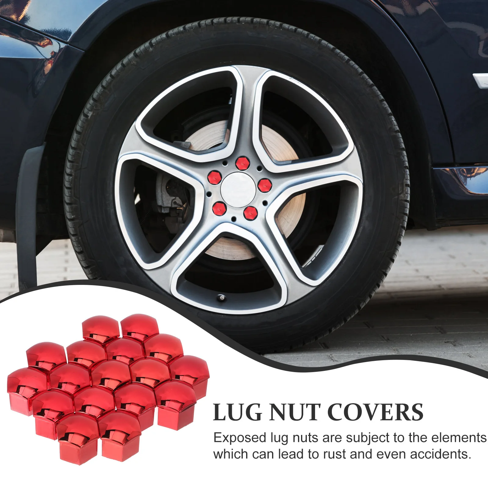 

20pcs Wheel Cover Lug Nut Covers Durable Rust Proof Car Parts For Trucks Suvs Car Lug Nut Covers Fitment Tool Included