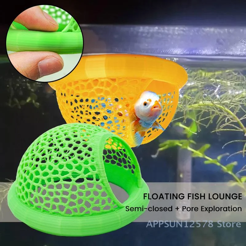 1 Stück Aquarium-Versteck für kleine Meerestiere, inklusive Hängematte, Futterring und Ruhefleck