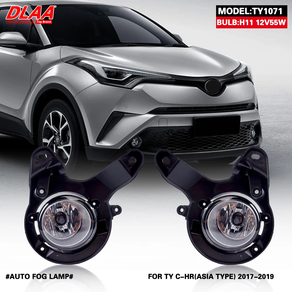 

Front Bumper Fog Lamp Upgrade Kit FOR Toyota Chr 2017 2018 2019 C-HR Version Additional Foglight Set Switch + Wiring