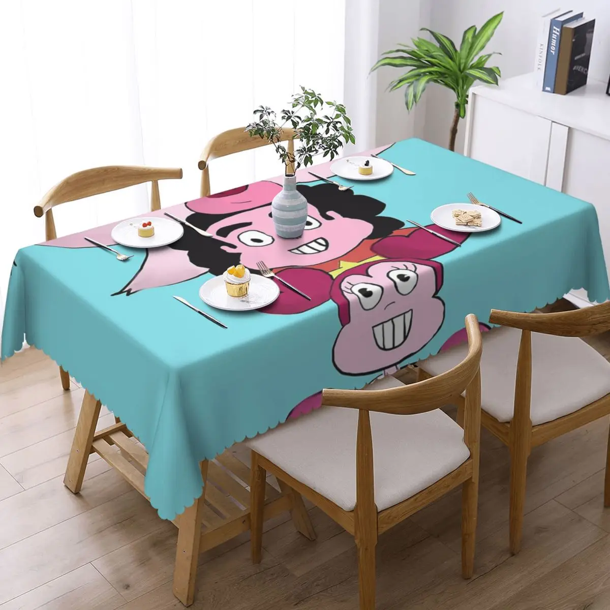 Cutie Lion, Spinel And Steven Universe The Movie Rectangular Tablecloth Oilproof Table Cover for Dining Events Table Cloth