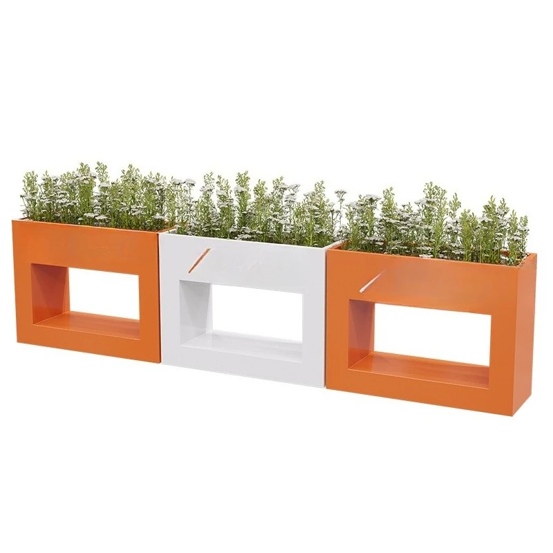 

Simple Internet celebrity outdoor bar wrought iron flower box combination, outdoor milk tea shop partition