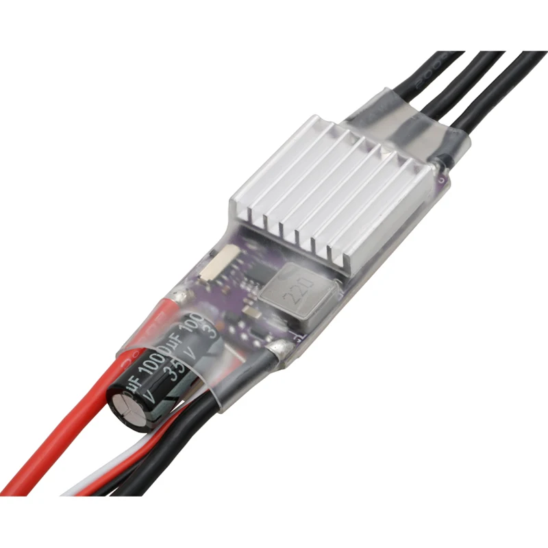 1PCS 32-bit BLDC Motor Electronic Speed Controller 2-6S 75A AM32/ESCape32 ESC with Welded Capacitor 14AWG Wire for Drone RC Car - Image 3