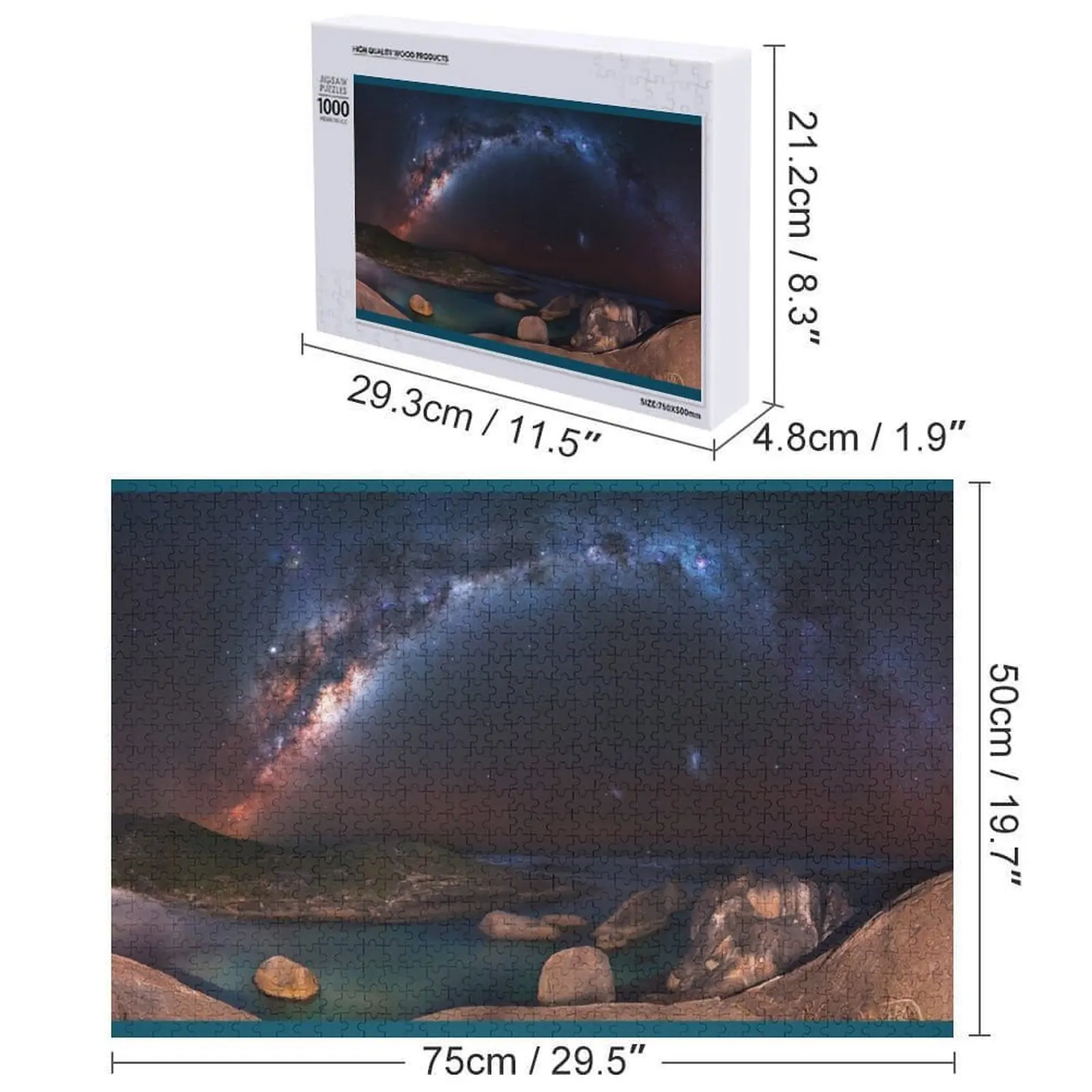 Quebra-cabeça da via láctea personalizado com foto personalizada quebra-cabeça animal de madeira