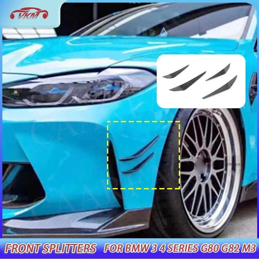 

Для BMW G80 G82 G83 M3 M4 2021+ сухой передний бампер из углеродного волокна, боковые канавки, плавники, накладки, FRP, комплекты кузова для стайлинга автомобиля