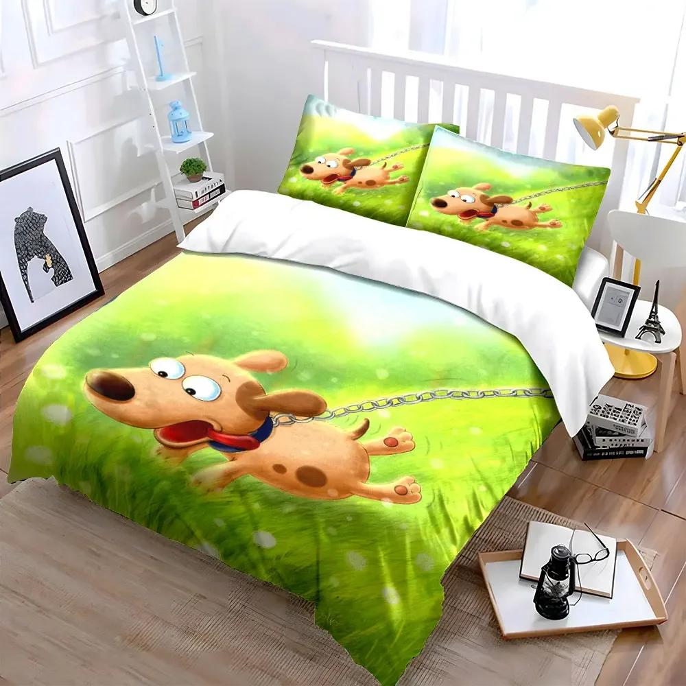 Dog Walking Set Outdoor Essentials Soft Comfortable Duvet Cover Bedding Set Included 1*Duvet Cover & 2*Pillowcases, gift