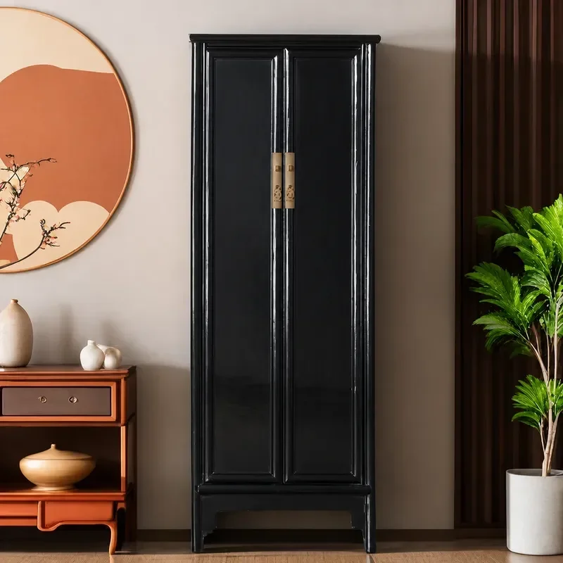 Chinese Retro Solid Wood Wardrobe Ming Qing Classical Style Bedroom Storage Cabinet Folk Hotel Decorative Large Cupboard